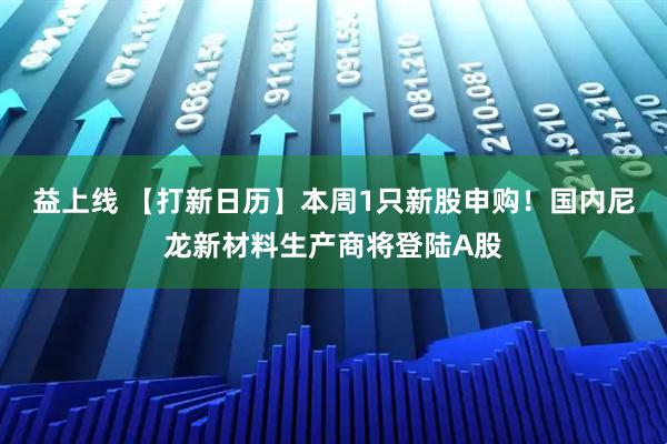 益上线 【打新日历】本周1只新股申购！国内尼龙新材料生产商将登陆A股