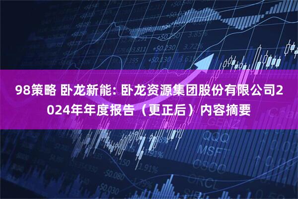 98策略 卧龙新能: 卧龙资源集团股份有限公司2024年年度报告（更正后）内容摘要